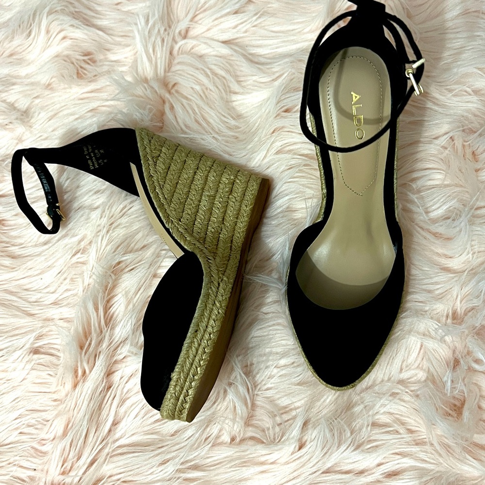 Aldo Nasua in Black High Heel Espadrilles|Size 6